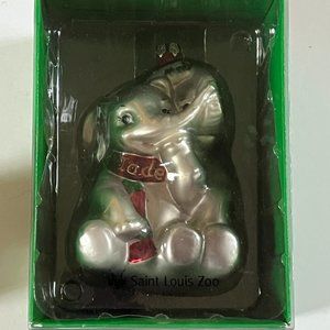 St Louis Zoo Animals Always Elephants Christmas Ornament Glass Blown Ornament